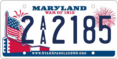 MD license plate 2AA2185