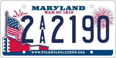 MD license plate 2AA2190