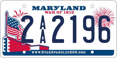 MD license plate 2AA2196