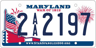 MD license plate 2AA2197