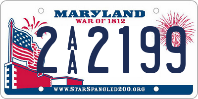 MD license plate 2AA2199