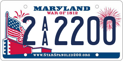 MD license plate 2AA2200