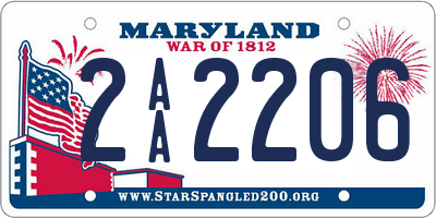MD license plate 2AA2206