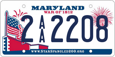 MD license plate 2AA2208