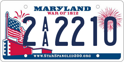 MD license plate 2AA2210