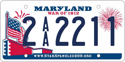 MD license plate 2AA2211