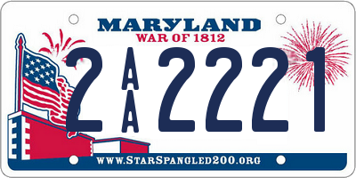 MD license plate 2AA2221