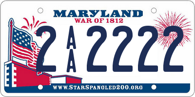 MD license plate 2AA2222