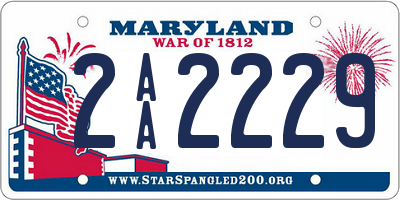 MD license plate 2AA2229