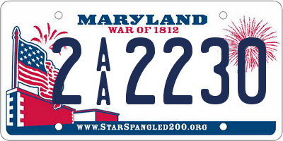 MD license plate 2AA2230