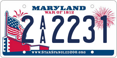 MD license plate 2AA2231