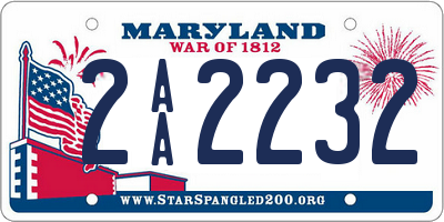 MD license plate 2AA2232