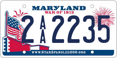 MD license plate 2AA2235