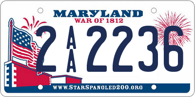 MD license plate 2AA2236