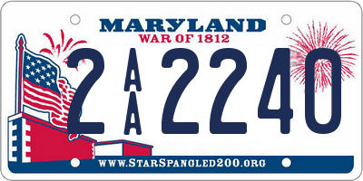 MD license plate 2AA2240