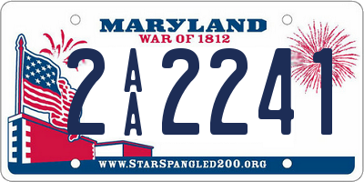 MD license plate 2AA2241