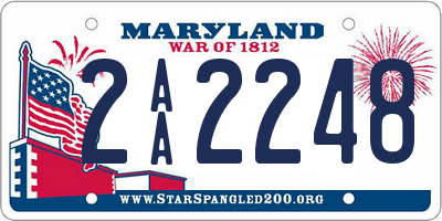 MD license plate 2AA2248