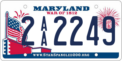 MD license plate 2AA2249