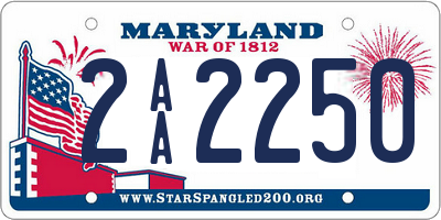 MD license plate 2AA2250