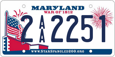 MD license plate 2AA2251