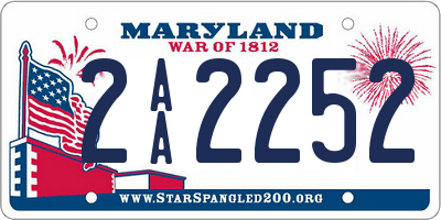 MD license plate 2AA2252