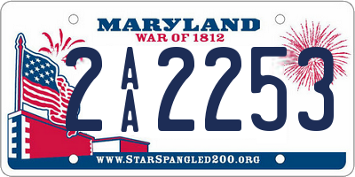MD license plate 2AA2253