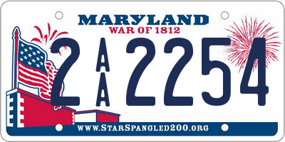 MD license plate 2AA2254