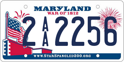 MD license plate 2AA2256