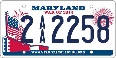 MD license plate 2AA2258