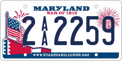 MD license plate 2AA2259