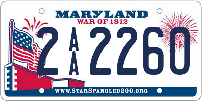 MD license plate 2AA2260