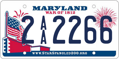 MD license plate 2AA2266