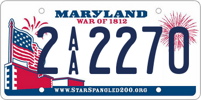 MD license plate 2AA2270