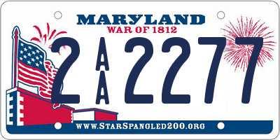MD license plate 2AA2277