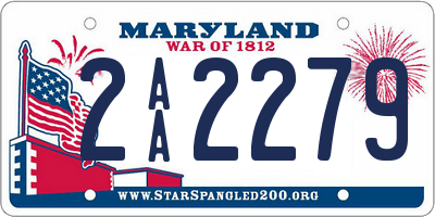 MD license plate 2AA2279