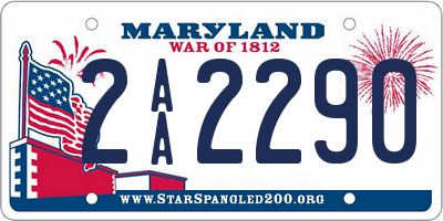 MD license plate 2AA2290