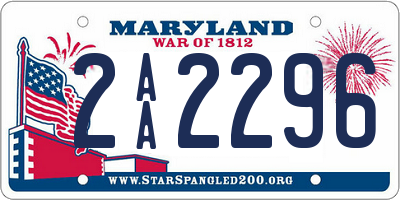 MD license plate 2AA2296