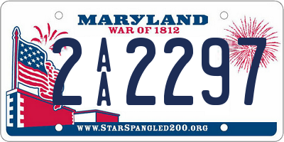 MD license plate 2AA2297