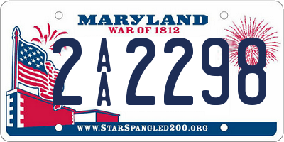 MD license plate 2AA2298