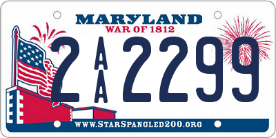 MD license plate 2AA2299