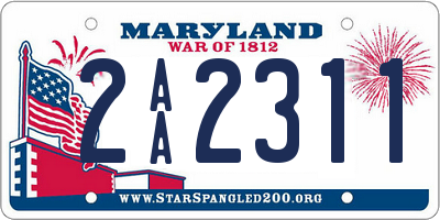 MD license plate 2AA2311