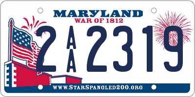 MD license plate 2AA2319