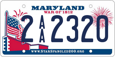 MD license plate 2AA2320