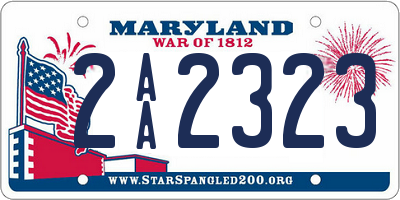 MD license plate 2AA2323