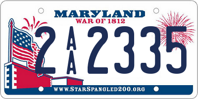 MD license plate 2AA2335