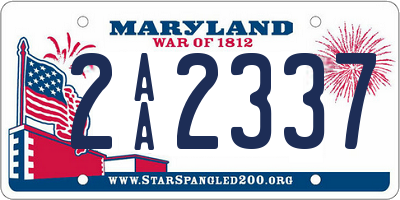 MD license plate 2AA2337