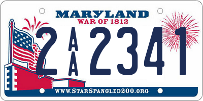 MD license plate 2AA2341