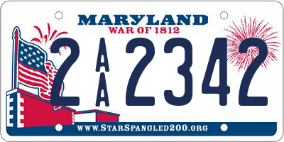 MD license plate 2AA2342