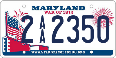 MD license plate 2AA2350