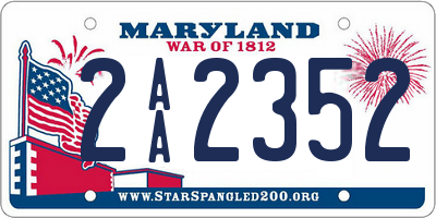 MD license plate 2AA2352